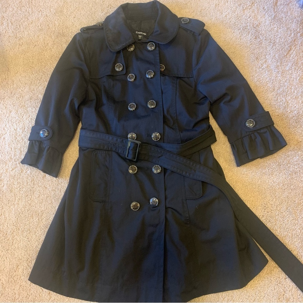 Bebe Black Double Breasted 3/4 sleeve‎ Jacket